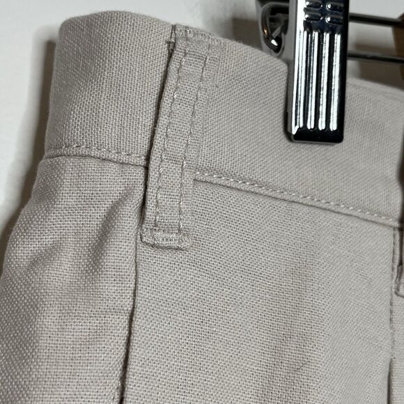 Madewell Pleated Cotton Linen Shorts Bleached Canvas Light Khaki Mens 35 Woven - Picture 3 of 8
